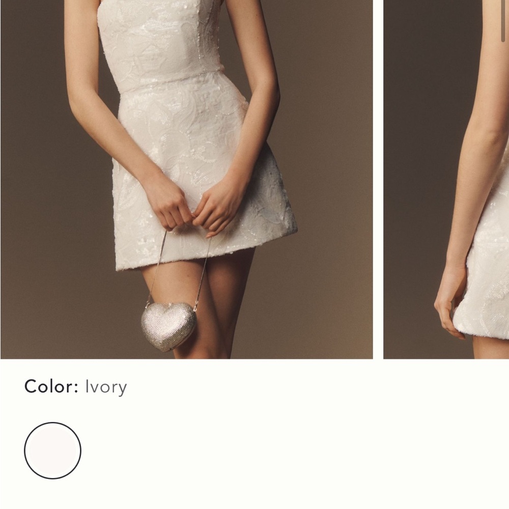 Ivory Mini Dress with Floral Texture